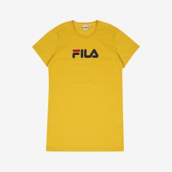 Fila Linear Short Sleeve - Naisten Mekot - Keltainen | FI-25457